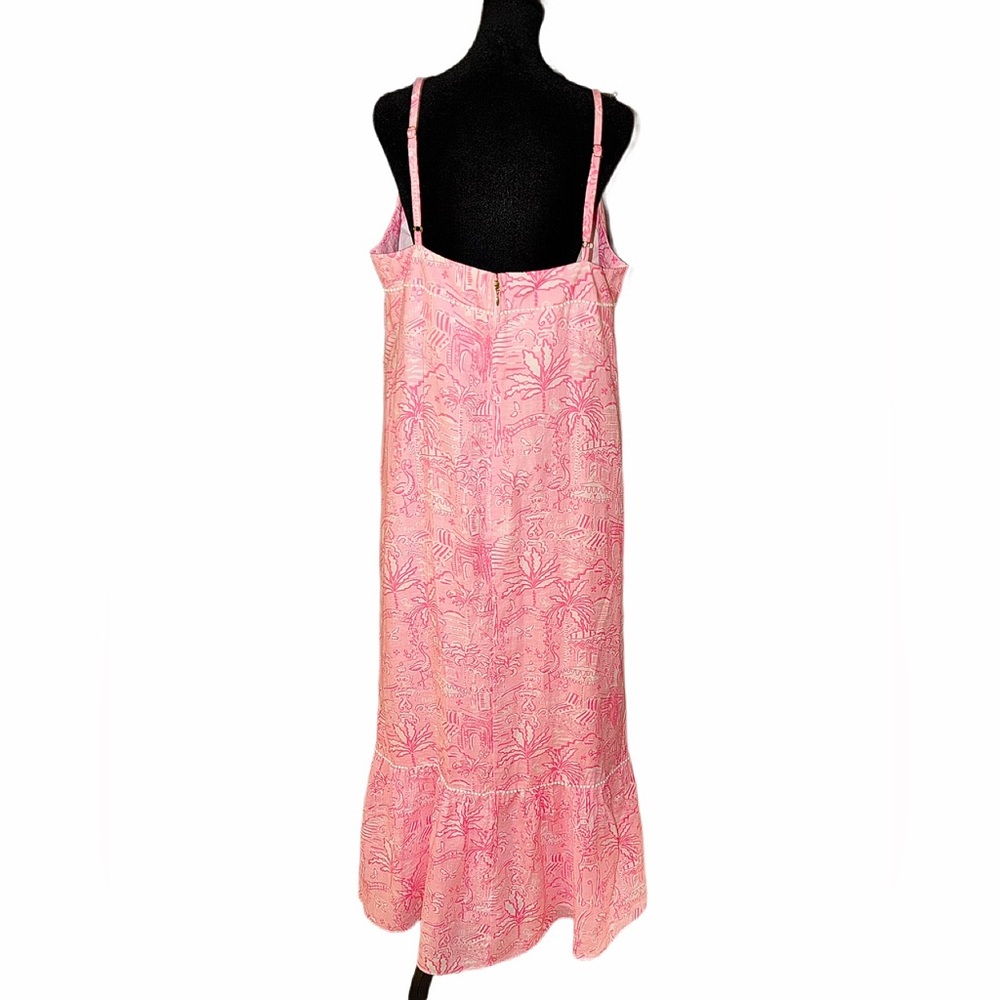 Like New Lilly Pulitzer Rozalie Linen Pink and white maxi dress- size 16 🩷 - Picture 6 of 16